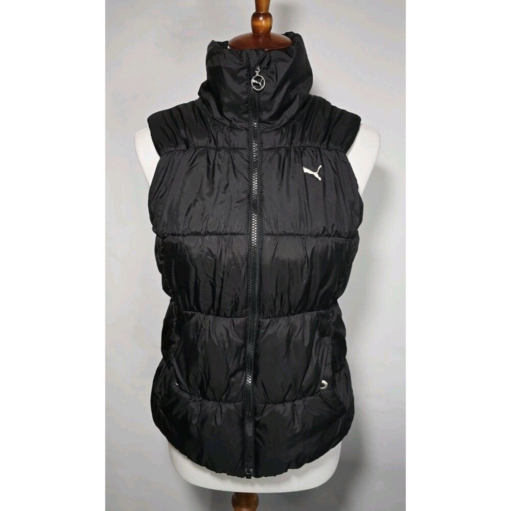 Puma Black Fitted Womens Puffer Winter Vest Size S